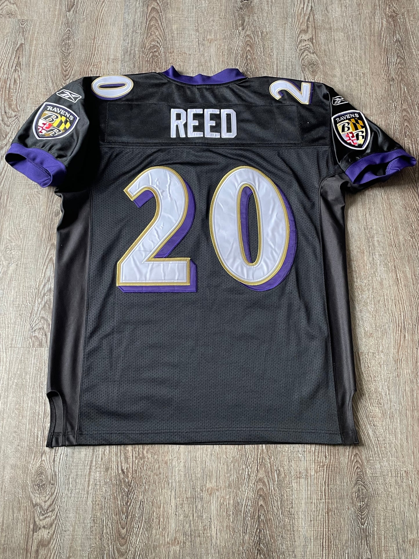 (L) REEBOK Official On-Field Baltimore Ravens "Ed Reed" Jersey
