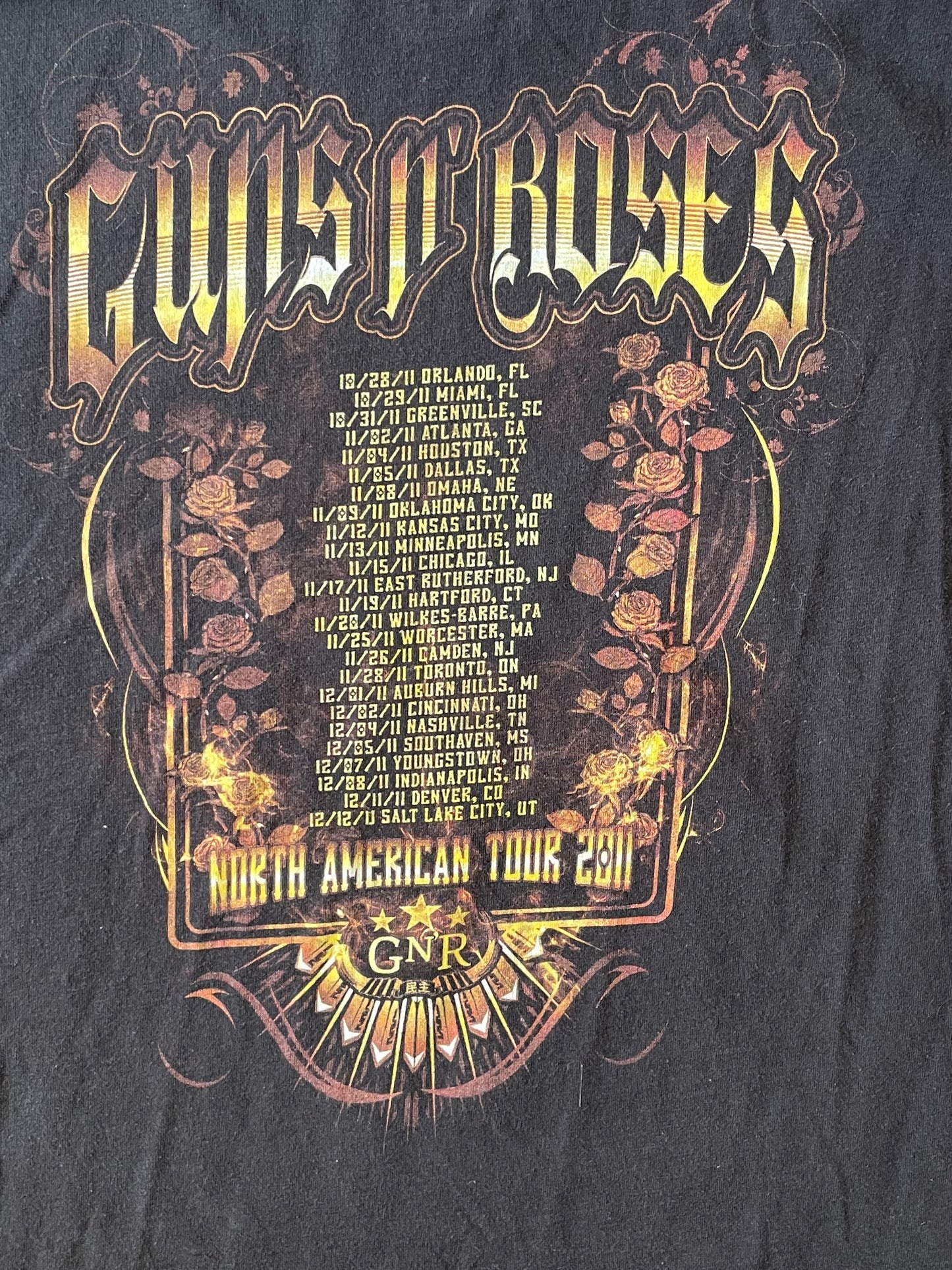 (2XL) Vintage GUNS N ROSES "2011 American Tour"