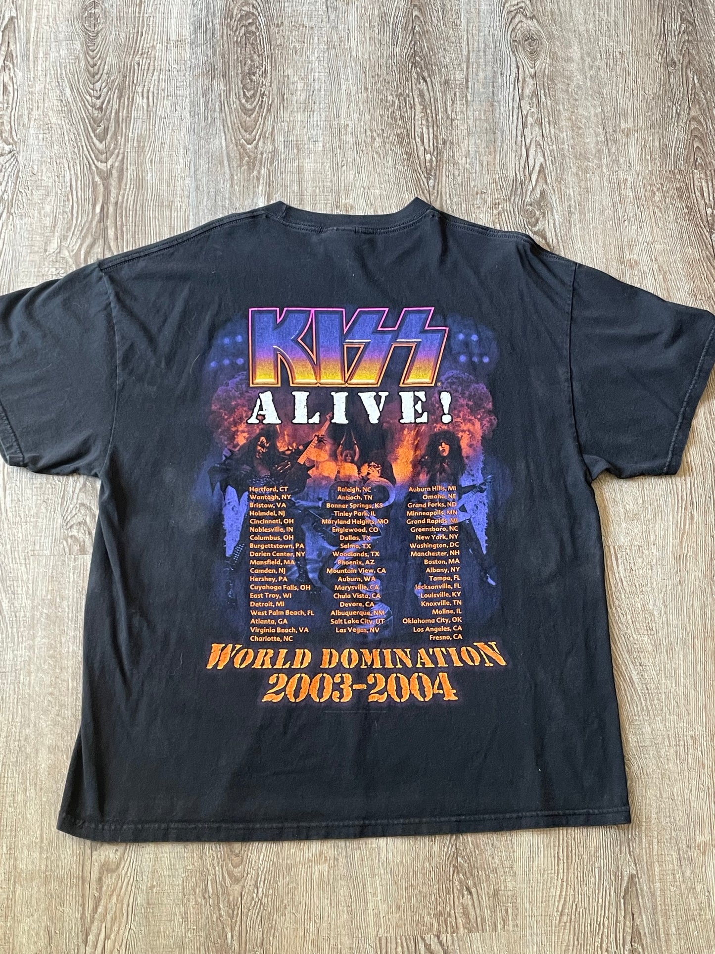 (2XL) Vintage KISS "World Domination 2003-2004" Tour Tee