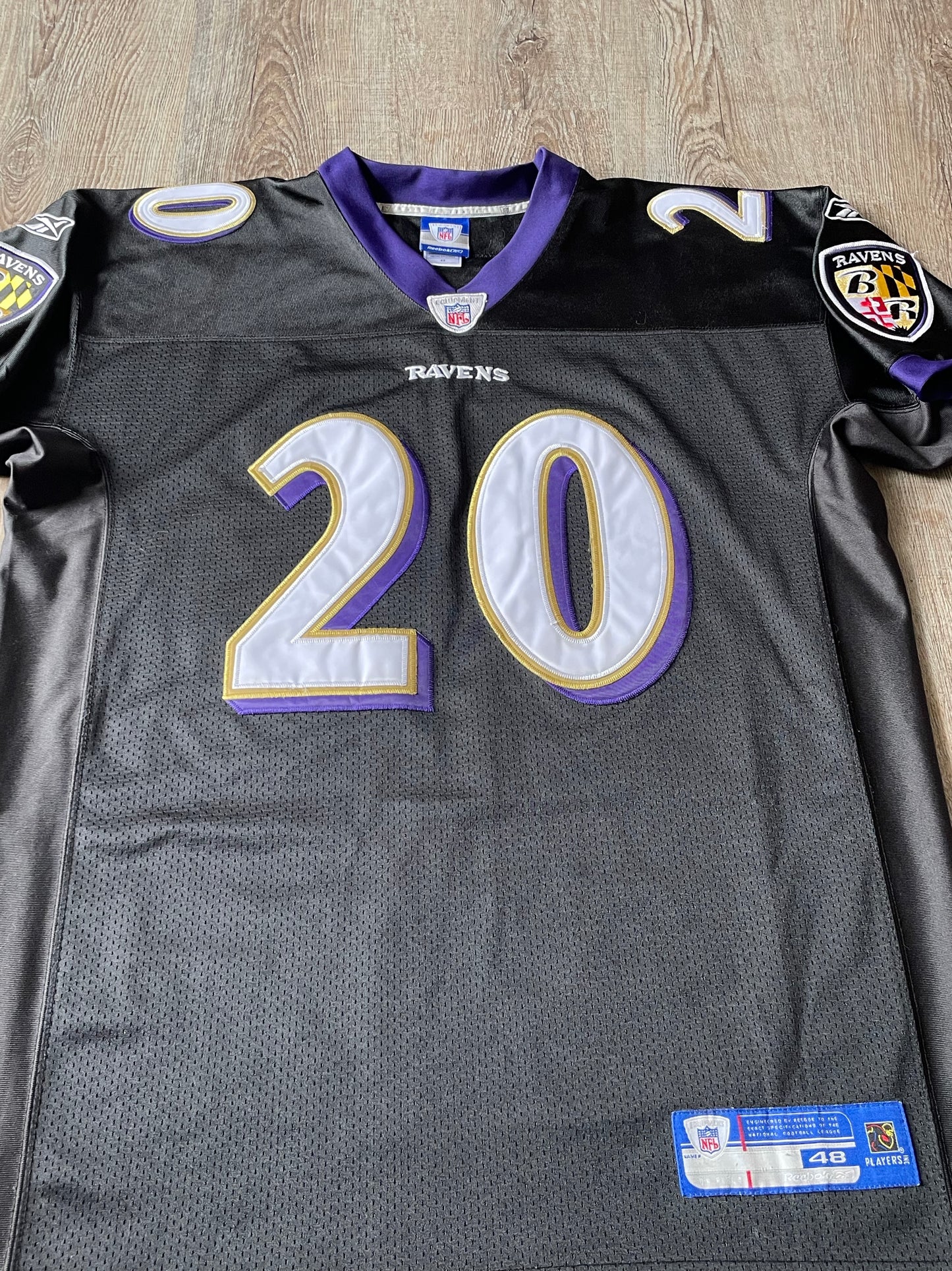 (L) REEBOK Official On-Field Baltimore Ravens "Ed Reed" Jersey