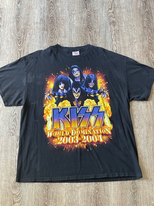 (2XL) Vintage KISS "World Domination 2003-2004" Tour Tee