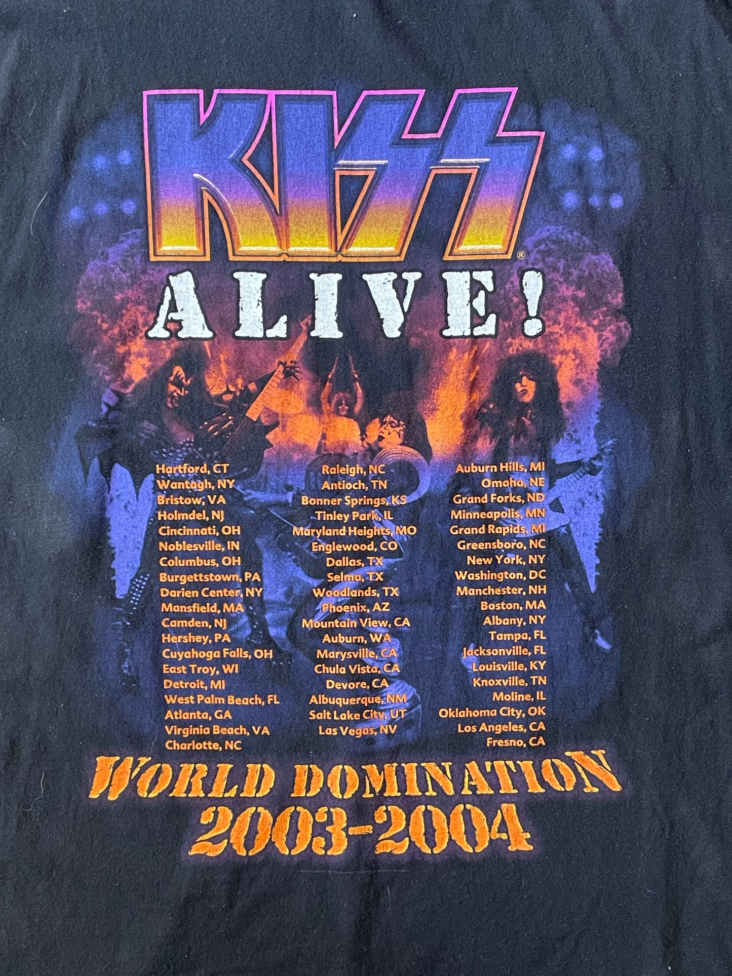(2XL) Vintage KISS "World Domination 2003-2004" Tour Tee